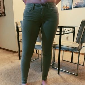 Two pairs of Khaki Mid-rise Jeans American Eagle